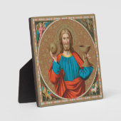 Jezus houdt de Eucharist vast (SNV 050) Fotoplaat (Voorkant)