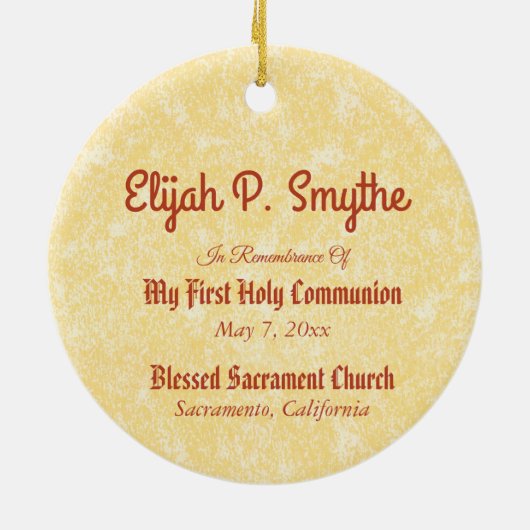 Jezus houdt de Eucharist vast (SNV 050) Keramisch Ornament (Achterkant)