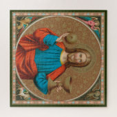 Jezus houdt de Eucharist vast (SNV 050) Legpuzzel (Horizontaal)