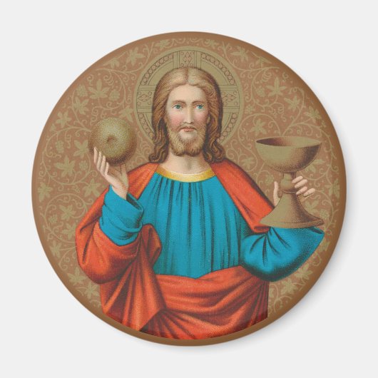 Jezus houdt de Eucharist vast (SNV 050) Magneet (Voorkant)