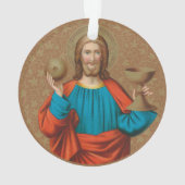 Jezus houdt de Eucharist vast (SNV 050) Ornament (achterkant)