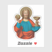 Jezus houdt de Eucharist vast (SNV 050) Sticker (Vel)