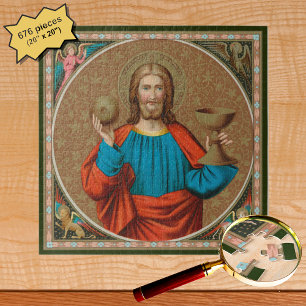 Jezus houdt de Eucharistie omhoog (SNV 050) Legpuzzel