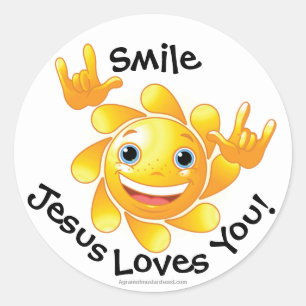 Jezus houdt ervan dat je het aanpast ronde sticker