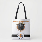 Jezus houdt kalm en bidt als een gekke monogramzak tote bag (Voorkant)
