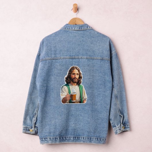 Jezus houdt lang van koffie denim jacket (Hangar)
