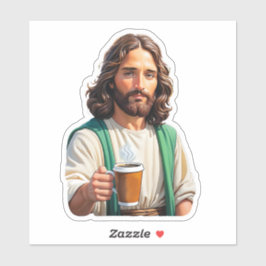 Jezus houdt lang van koffie sticker