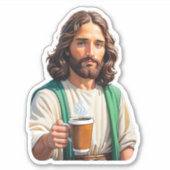 Jezus houdt lang van koffie sticker (Voorkant)