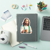Jezus houdt lang van koffie sticker (iPad Cover)