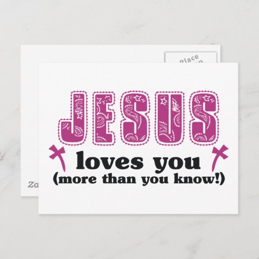 Jezus houdt meer van je dan je weet briefkaart (Voorkant / Achterkant)
