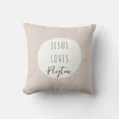 Jezus houdt van aangepaste naam Thow Kussen (Voorkant)