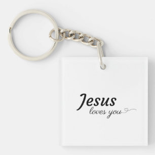 Jezus houdt van acryl Sleutelhanger