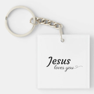 Jezus houdt van acryl Sleutelhanger