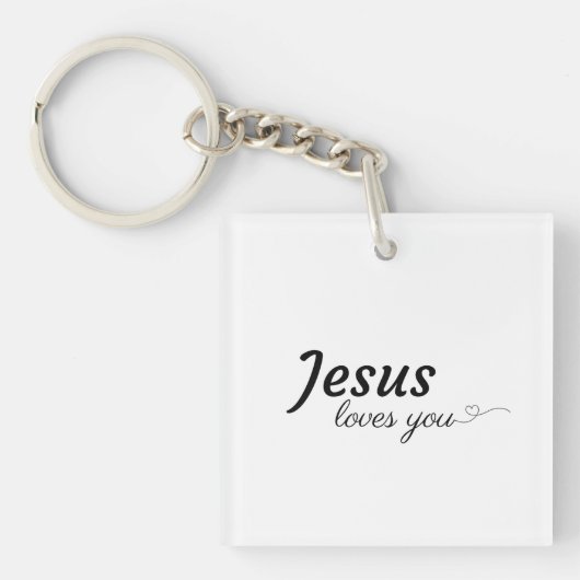 Jezus houdt van acryl Sleutelhanger (voorkant)