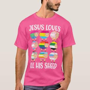 Jezus houdt van al zijn schapen homo lesbische lhb t-shirt