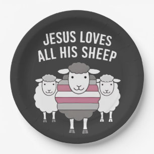 Jezus houdt van al zijn schapen LHBT Pride maand Papieren Bordje