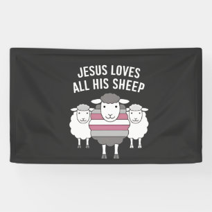 Jezus houdt van al zijn schapen LHBT Pride maand Spandoek