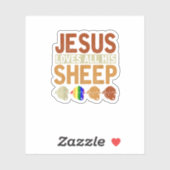 Jezus houdt van al zijn schapenchristendom Rainbow Sticker (Vel)