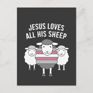 Jezus houdt van alle zijn schapen LGBT Pride Month Uitnodiging Briefkaart
