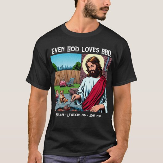 Jezus houdt van BBQ T-shirt (Voorkant)