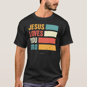 Jezus houdt van Bro Christelijke Bijbel Verse Reli T-shirt