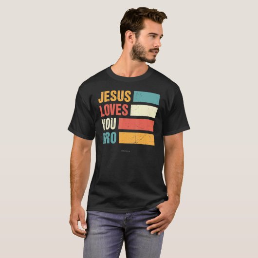 Jezus houdt van Bro Christelijke Bijbel Verse Reli T-shirt (Voorkant volledig)