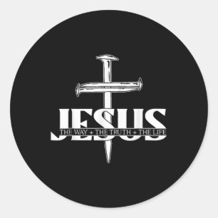 jezus houdt van Christelijk geloof religie nagelkr Ronde Sticker