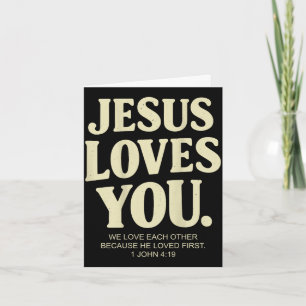 Jezus houdt van christelijke bijbelvers 1 johannes kaart