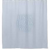 Jezus houdt van Christelijke typografie Douchegordijn (Voorkant)