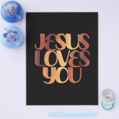 Jezus houdt van Christelijke typografie Flyer (Enkel)