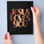 Jezus houdt van Christelijke typografie Flyer (Hand)