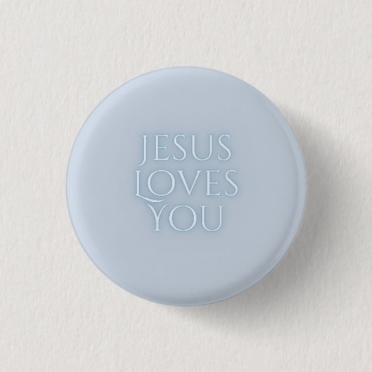 Jezus houdt van Christelijke typografie Ronde Button 3,2 Cm (Voorkant)