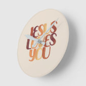 Jezus houdt van Christelijke typografie Ronde Klok (Hoek)