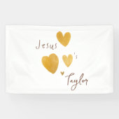 Jezus houdt van Custom Name Banner Sign modern (Horizontaal)