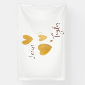 Jezus houdt van Custom Name Banner Sign modern (Verticaal)