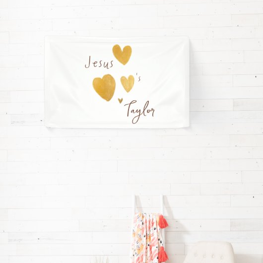 Jezus houdt van Custom Name Banner Sign modern (Insitu)