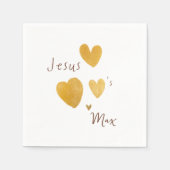 Jezus houdt van Custom Name Paper servetten modern (Voorkant)