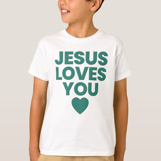 Jezus houdt van de Christelijke Schattigee geloofs T-shirt (Voorkant)