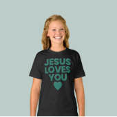 Jezus houdt van de Christelijke Schattigee geloofs T-shirt