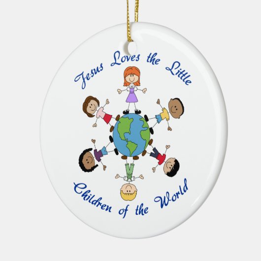 Jezus houdt van de kinderen keramisch ornament (Links)