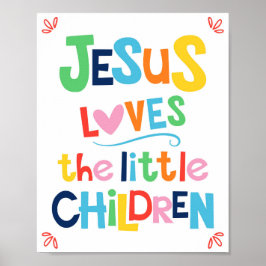 Jezus houdt van de kleine Kinder kinderen Christel Poster