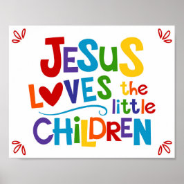 Jezus houdt van de kleine Kinder kinderen Christel Poster