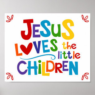 Jezus houdt van de kleine Kinder kinderen Christel Poster