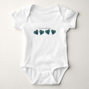 Jezus houdt van de kleine kinderen blauw hart romper