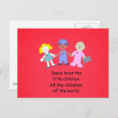 Jezus houdt van de kleine kinderen. briefkaart (Voorkant / Achterkant)