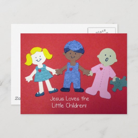 Jezus houdt van de Kleine Kinderen! Briefkaart (Voorkant / Achterkant)