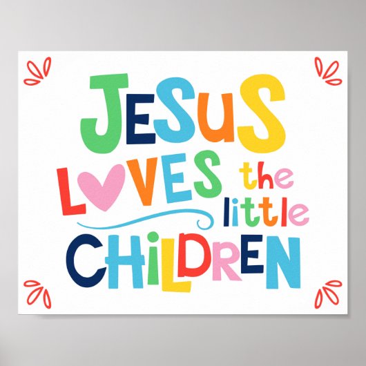 Jezus houdt van de kleine kinderen Kinder Christel Poster (Voorkant)