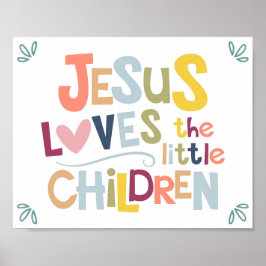 Jezus houdt van de kleine kinderen Kinder Christel Poster