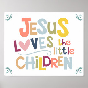 Jezus houdt van de kleine kinderen Kinder Christel Poster
