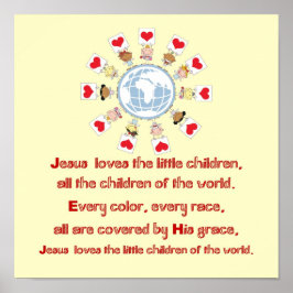Jezus houdt van de kleine kinderen poster